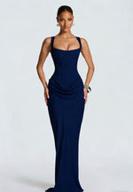 Robe Longue à Bretelles Larges et Détail Corset pour Femme | Idéale pour les Sorties