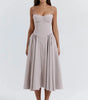 Robe Midi à Träger Ajustée et Plissée pour Femme | Idéale pour les Sorties