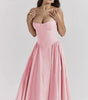 Robe Midi à Träger Ajustée et Plissée pour Femme | Idéale pour les Sorties