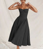 Robe Midi à Träger Ajustée et Plissée pour Femme | Idéale pour les Sorties