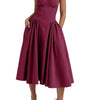 Robe Midi à Träger Ajustée et Plissée pour Femme | Idéale pour les Sorties