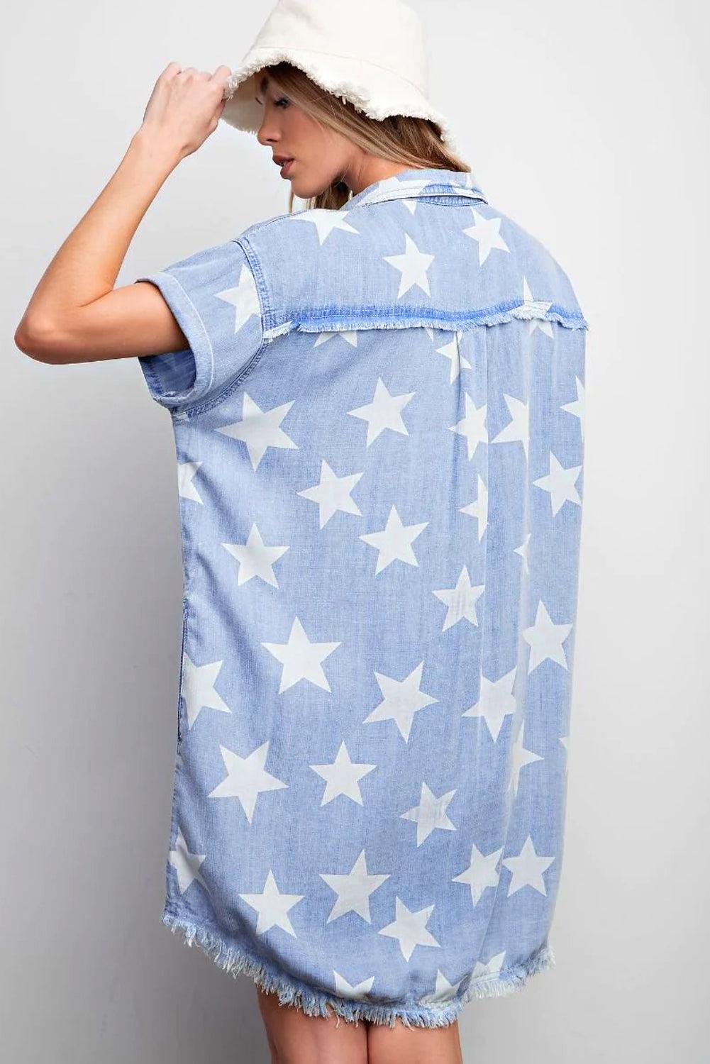 Robe en Denim Étoilée pour Femmes