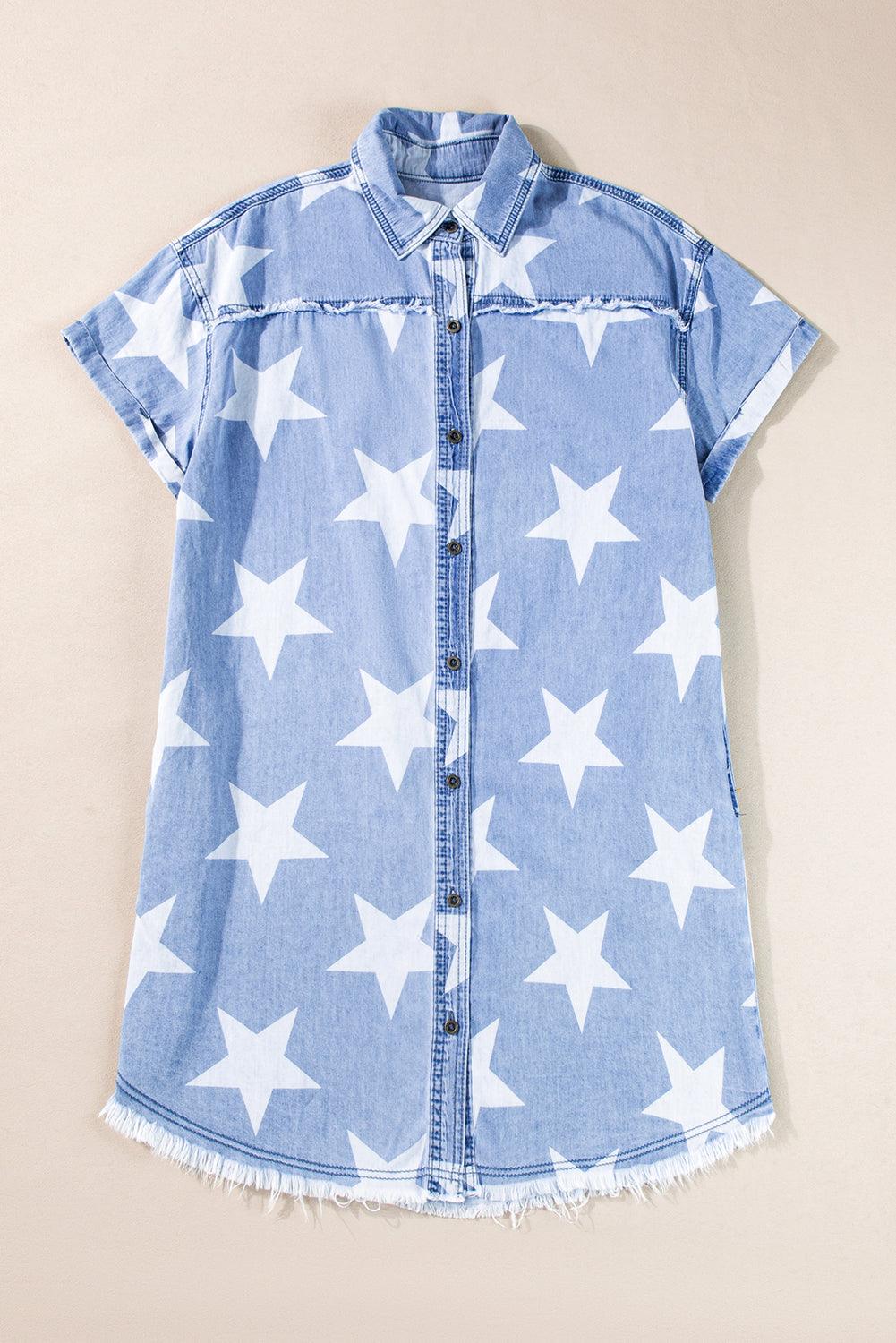Robe en Denim Étoilée pour Femmes
