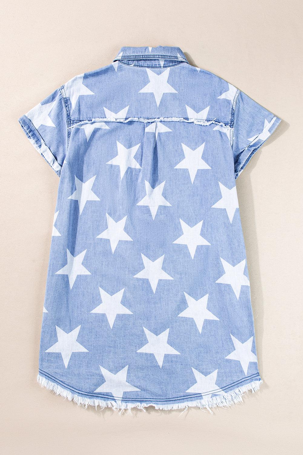 Robe en Denim Étoilée pour Femmes