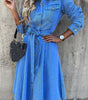 Robe en Denim Décolleté en V pour Femmes