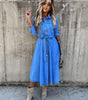 Robe en Denim Décolleté en V pour Femmes