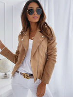 Veste Vintage en Faux Cuir pour Femmes
