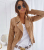 Veste Vintage en Faux Cuir pour Femmes