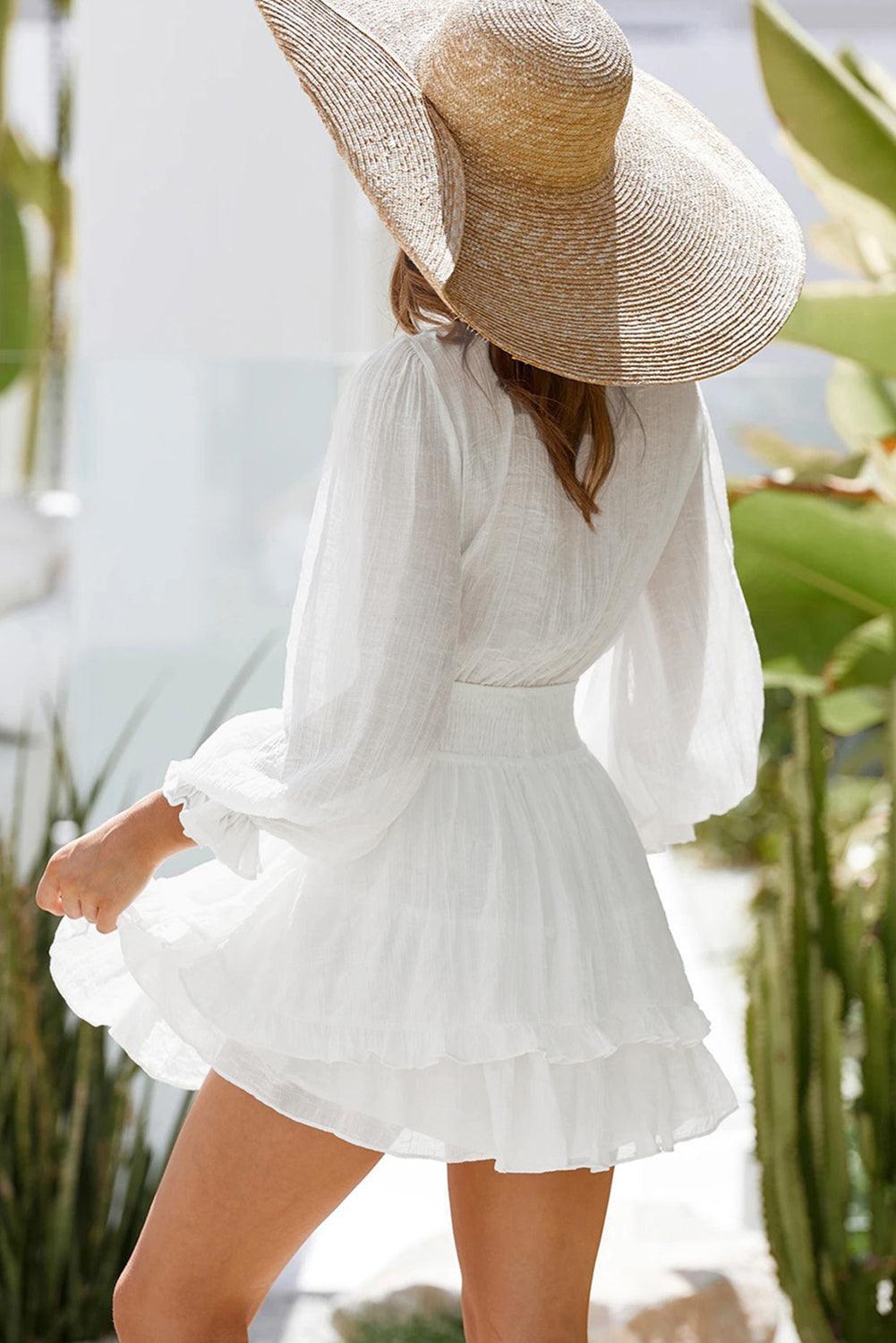 Robe Mini à Col V Profond pour Femmes