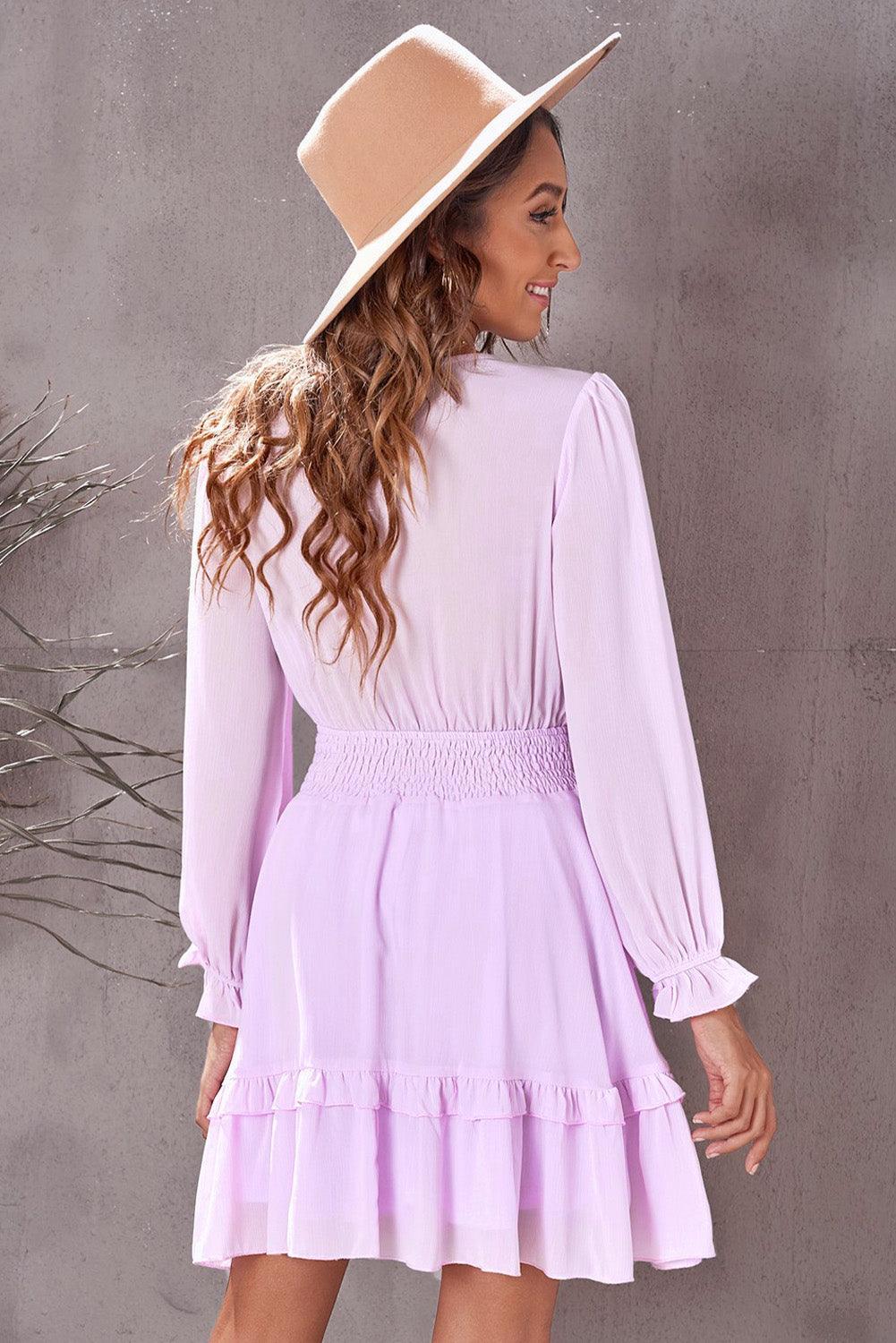 Robe Mini à Col V Profond pour Femmes