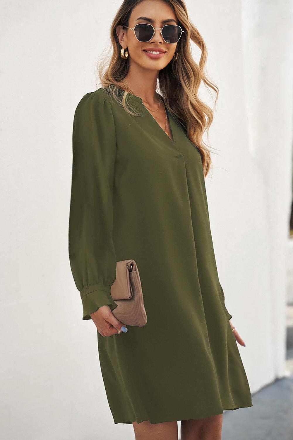 Robe Mini à Col V Profond pour Femmes