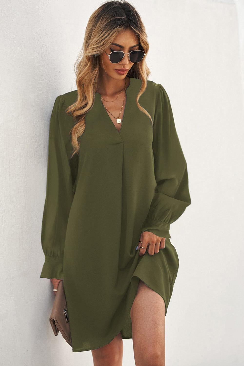 Robe Mini à Col V Profond pour Femmes