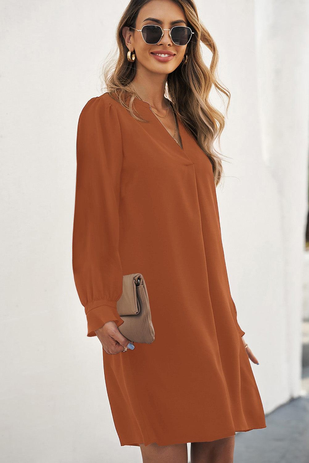 Robe Mini à Col V Profond pour Femmes