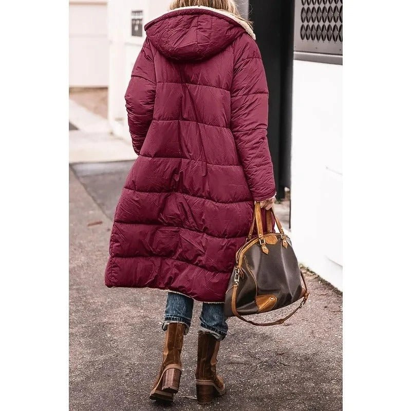 Doudoune Longue à Capuche et Doublure Sherpa pour Femme - Emilia Lane