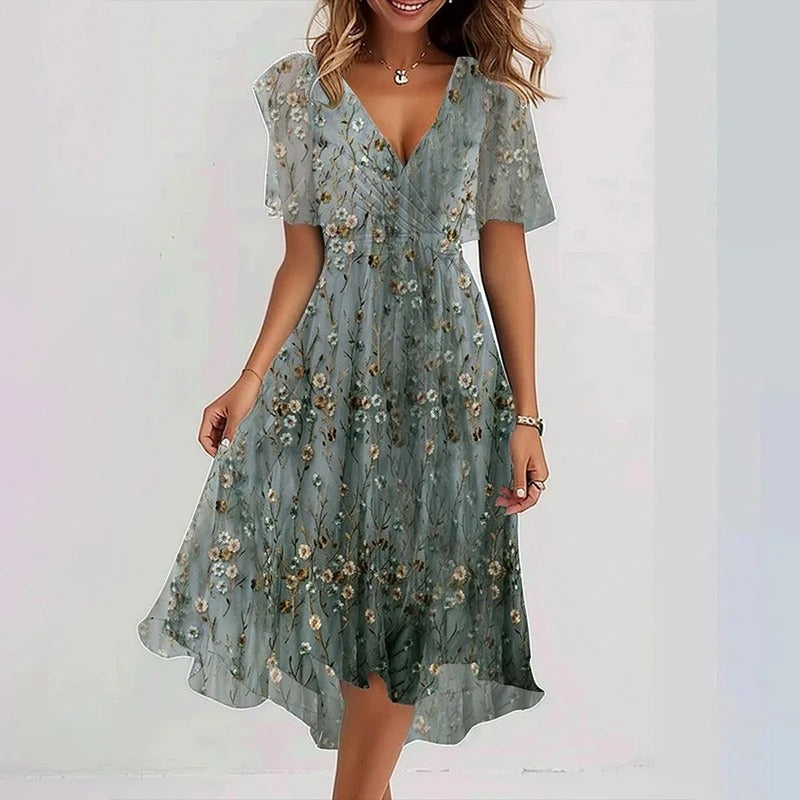 Robe longue à imprimé floral pour Femmes