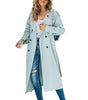 Trenchcoat Long Classique en Tons Unis pour Femmes