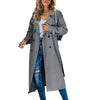 Trenchcoat Long Classique en Tons Unis pour Femmes