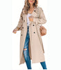 Trenchcoat Long Classique en Tons Unis pour Femmes