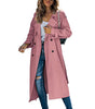 Trenchcoat Long Classique en Tons Unis pour Femmes
