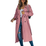 Trenchcoat Long Classique en Tons Unis pour Femmes