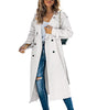 Trenchcoat Long Classique en Tons Unis pour Femmes