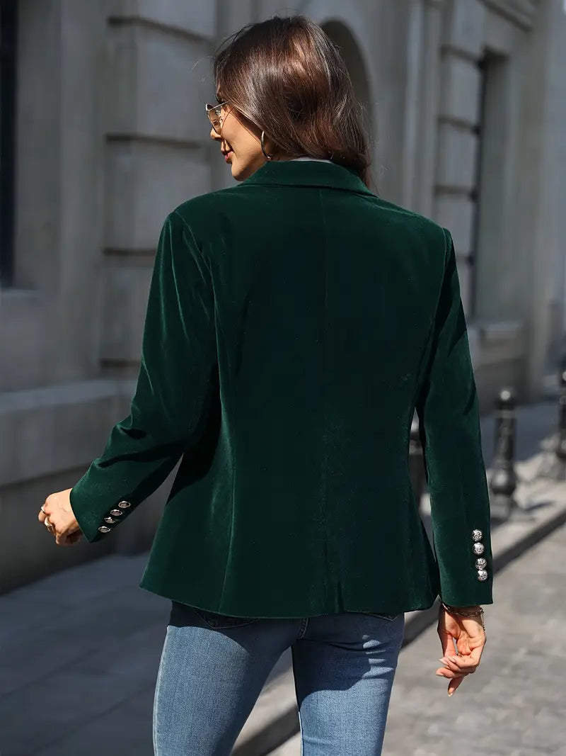 Blazer Féminin Élégant Boutons Dorés pour Femmes