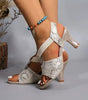 Sandales à Talon avec Boucles Métalliques pour Femme | Idéales pour les Sorties