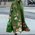 Manteau Imprimé Fleuri à Manches Longues pour Femmes