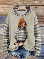 Sweat à Capuche Décontracté à Motif de Chien pour Femmes