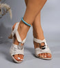 Sandales à Talon avec Boucles Métalliques pour Femme | Idéales pour les Sorties