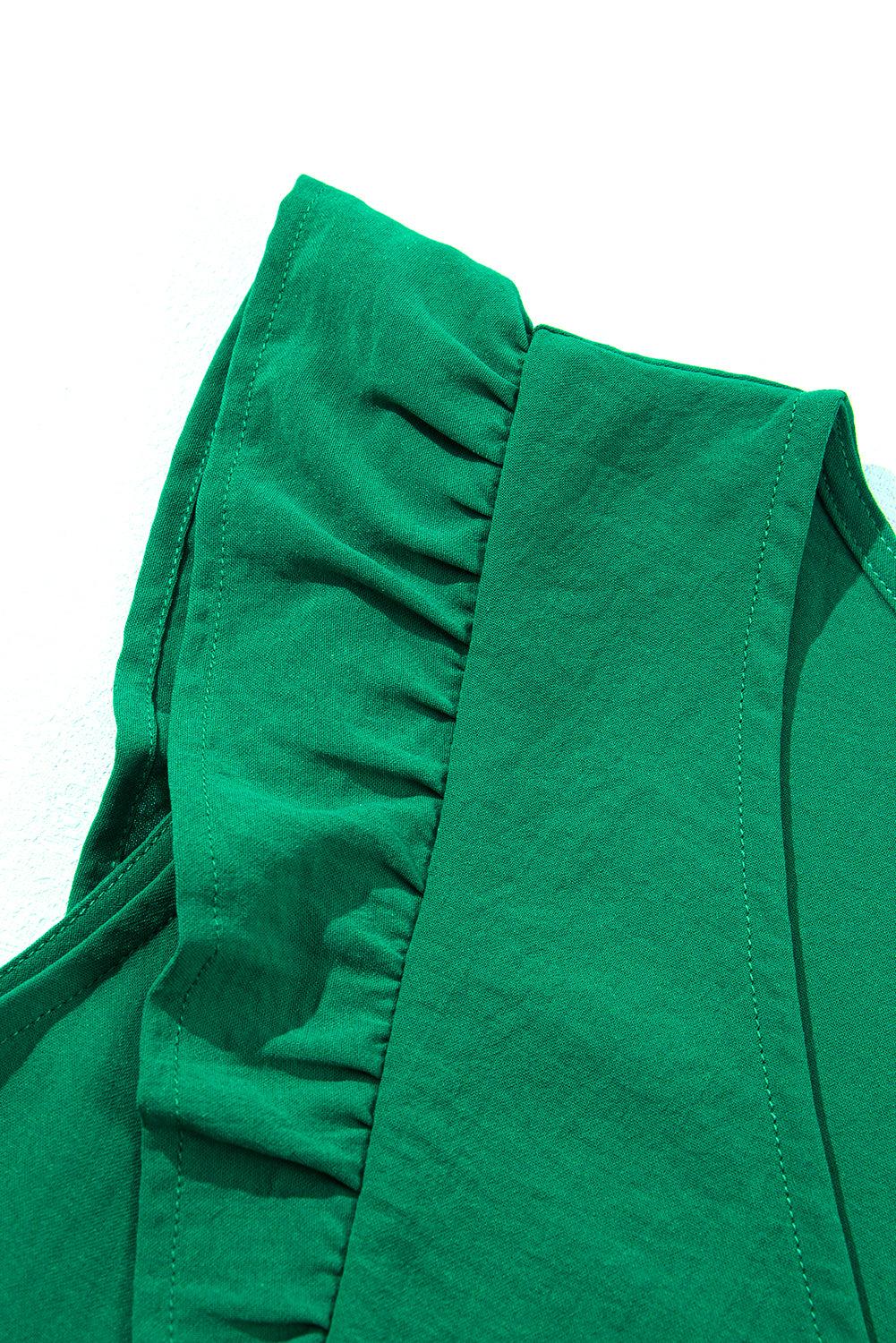 Robe Mini à Volants et Décolleté en V pour Femmes