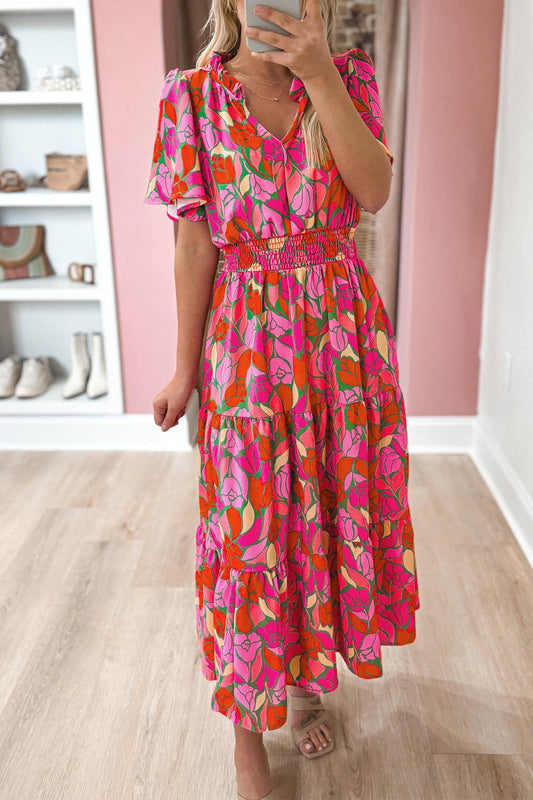 Robe Maxi Élégante Imprimé Floral pour Femmes