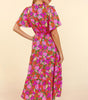 Robe Maxi à Imprimé Floral Taille Smockée pour Femmes