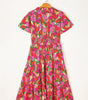 Robe Maxi à Imprimé Floral Taille Smockée pour Femmes