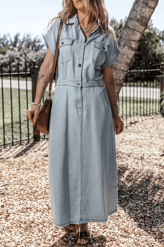 Robe Midi en Denim Élégante pour Femmes
