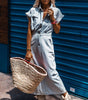 Robe Midi en Denim Élégante pour Femmes