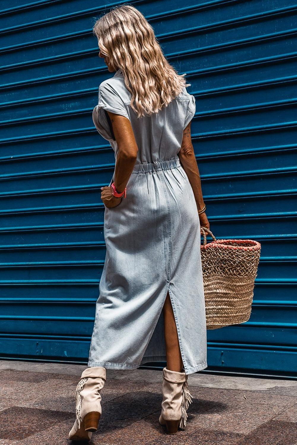 Robe Midi en Denim Élégante pour Femmes