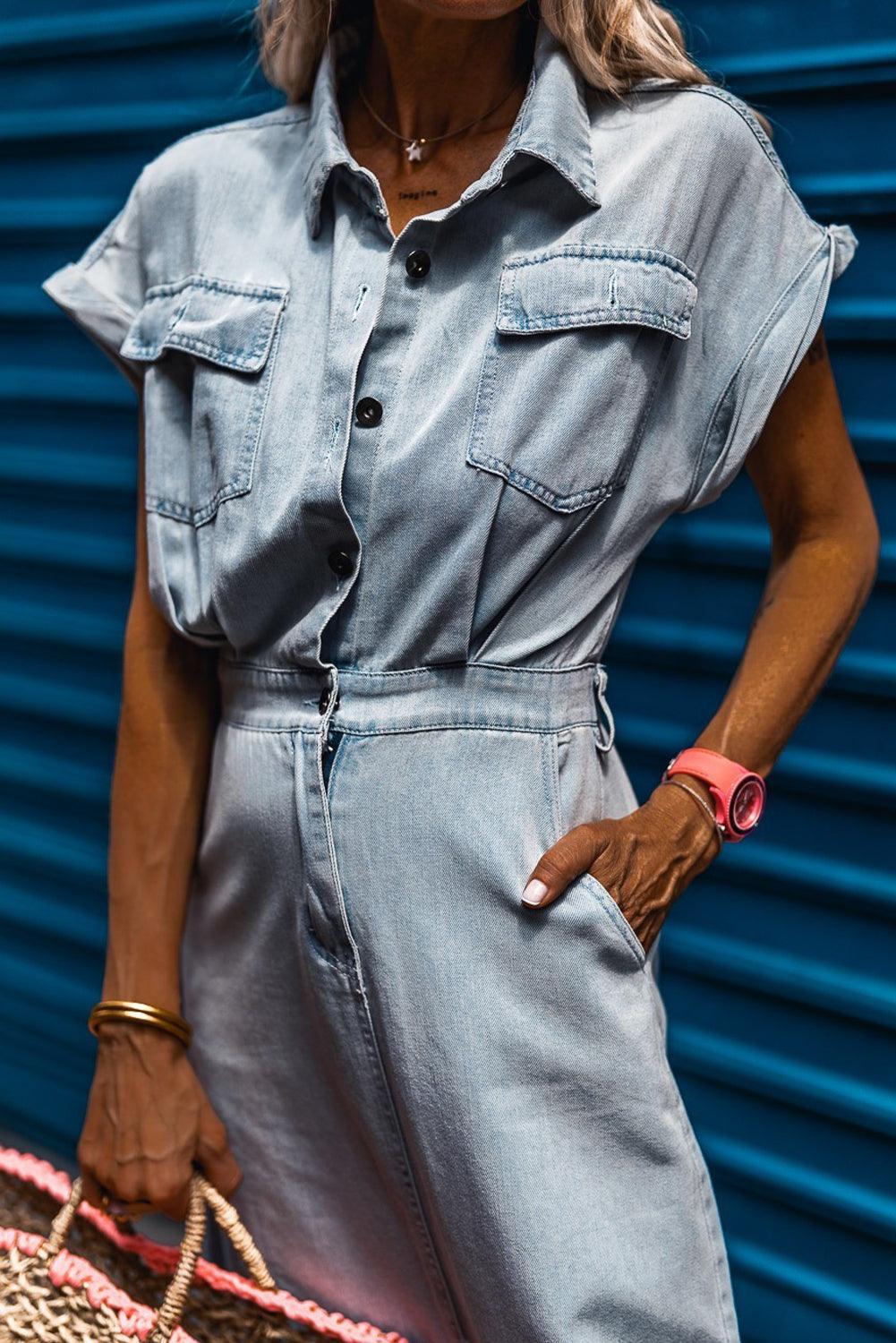 Robe Midi en Denim Élégante pour Femmes
