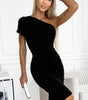 Robe Bodycon Épaule Unique pour Femmes
