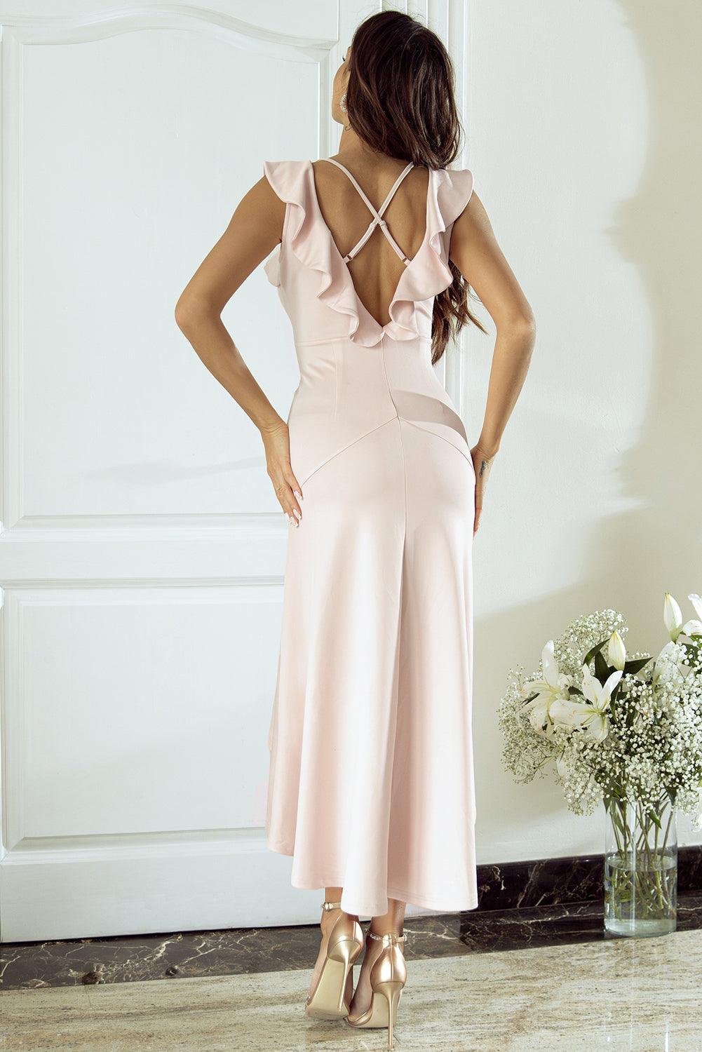 Robe de Soirée Chic à Dos Croisé