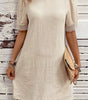 Robe Shift Chic en Dentelle avec Manches Bouffantes