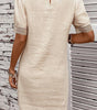 Robe Shift Chic en Dentelle avec Manches Bouffantes