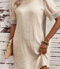Robe Shift Chic en Dentelle avec Manches Bouffantes