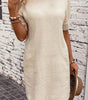 Robe Shift Chic en Dentelle avec Manches Bouffantes
