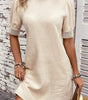 Robe Shift Chic en Dentelle avec Manches Bouffantes