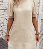 Robe Shift Chic en Dentelle avec Manches Bouffantes