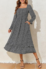 Robe Midi Élégante Imprimé Floral pour Femmes