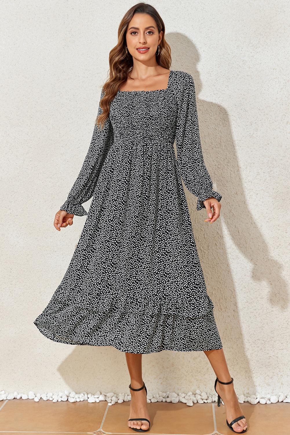 Robe Midi Élégante Imprimé Floral pour Femmes