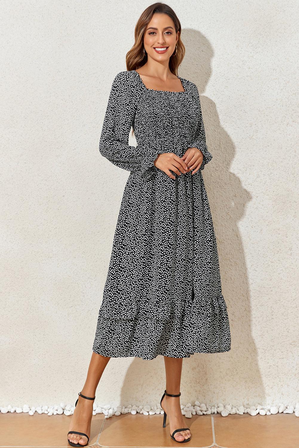 Robe Midi Élégante Imprimé Floral pour Femmes