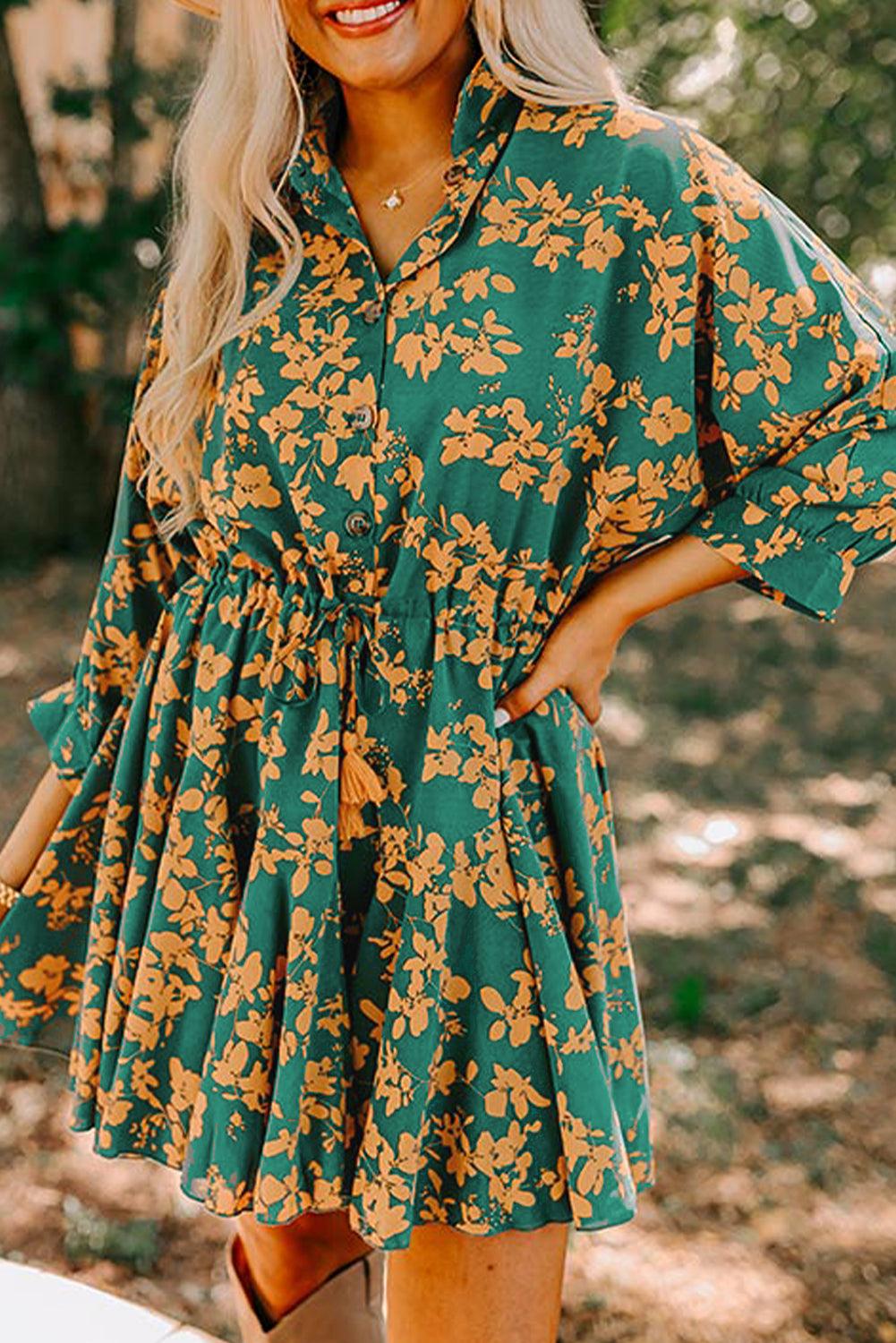 Robe Tunique Élégante avec Imprimé Floral pour Femmes